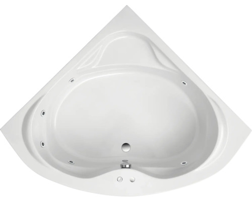 Einbau Whirlpool Eckbadewanne OTTOFOND Giona 145 x 145 cm weiß glänzend 56140 Dreieckige Whirlpool Badewanne von oben