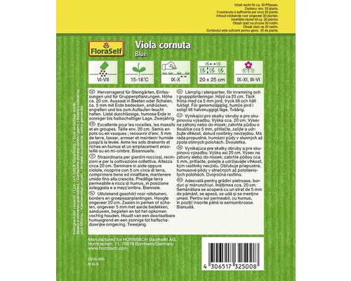 Verpackung Viola cornuta Blue der Marke FloraSelf