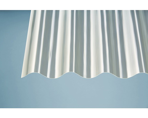 Transparente Wellplatte zur Dachdeckung oder Wandverkleidung