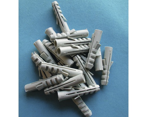 Graue Kunststoffdübel