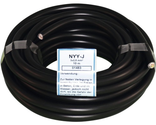 NYY-J Kabelrolle 3 x 2,5 mm, 10 Meter