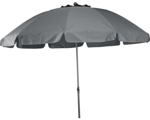 Grauer Sonnenschirm mit Metallstiel