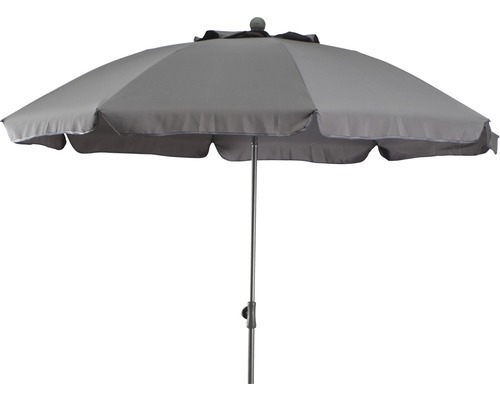 Grauer Sonnenschirm mit Ständer