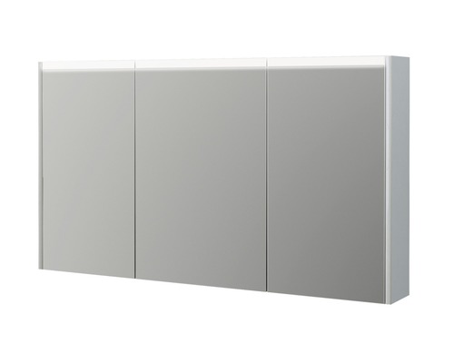Spiegelschrank Baden Haus 120 x 15 x 67 cm weiß hochglanz 3-türig LED IP 44 Spiegelschrank mit drei Türen für das Badezimmer