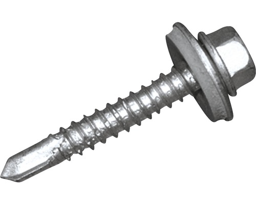 Gutta Bohrschraube mit Dichtung 5,5 mm x 34 mm Pack = 100 St Blechschraube mit Sechskantkopf und Dichtscheibe