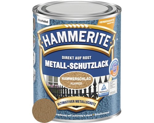 HAMMERITE Hammerschlaglack Effektlack Kupfer 250 ml Hammerite Metallschutzlack, direkt auf Rost, Hammerschlag Kupfer
