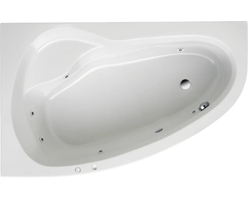 Einbau Whirlpool Raumsparbadewanne OTTOFOND Poel 110 x 175 cm weiß glänzend 56350 Badewanne mit Whirlpoolfunktion