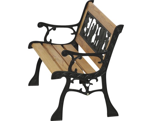 Gartenbank aus Holz mit Gusseisengestell