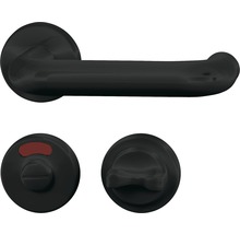 Rosettengarnitur Nylon für WC- und Badtüren schwarz