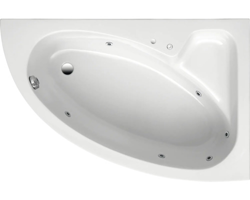 Einbau Whirlpool Raumsparbadewanne OTTOFOND Sirius 97 x 150 cm weiß glänzend 56400 Eckbadewanne mit Whirlpoolfunktion, Draufsicht