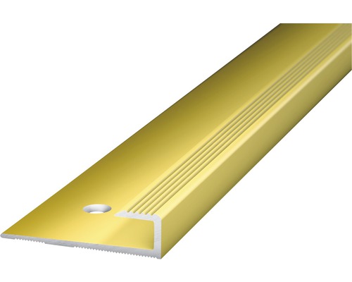 Prinz Einschubprofil Alu gold gelocht 27 x 7 x 1000 mm Treppenkantenprofil aus Aluminium mit geriffelter Oberfläche