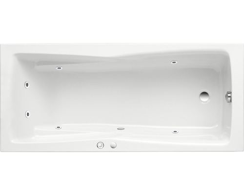 Einbau Whirlpool Rechteckbadewanne Körperformbadewanne OTTOFOND Lusaka 90 x 190 cm weiß glänzend 56570