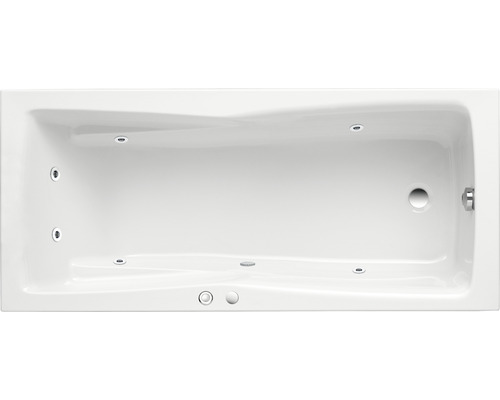 Einbau Whirlpool Rechteckbadewanne Körperformbadewanne OTTOFOND Lusaka 75 x 160 cm weiß glänzend 56530