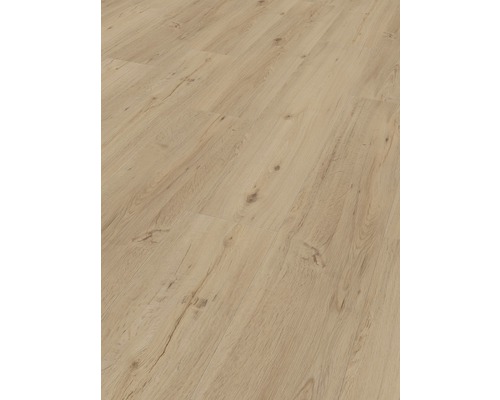 Nahaufnahme von hellem Laminatboden mit Holzstruktur