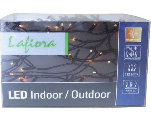 Lafiora LED Lichterkette für Innen- und Außenbereich, 192 LEDs, 19,1 Meter