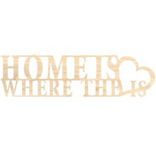 Holzschild mit dem Schriftzug Zuhause ist, wo das Herz ist