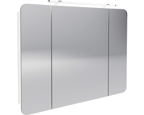 LED Spiegelschrank FACKELMANN Milano 110x78x15,5 cm weiß 3 Türen Spiegelschrank mit drei Türen und Beleuchtung