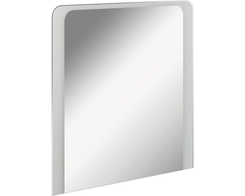 LED Badspiegelelement FACKELMANN Milano 80x80 cm 13,5 W Rechteckiger Spiegel mit abgerundeten Ecken und integrierter Beleuchtung für Badezimmer