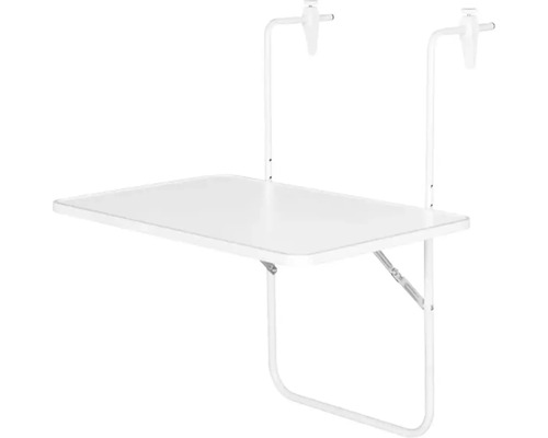 Balkontisch hängend Kunststoff 60x40x0 cm weiß Balkontisch hängend Kunststoff 60x40x0 cm weiß