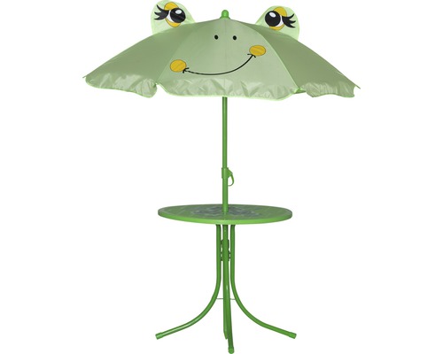 Kindersitzgruppe mit Frosch-Sonnenschirm für den Garten