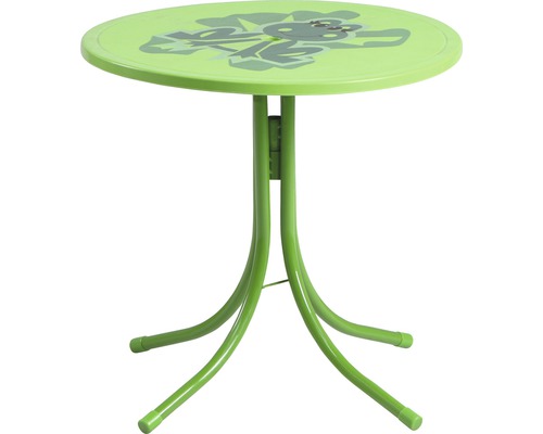 Runder Gartentisch aus Metall mit Froschmotiv