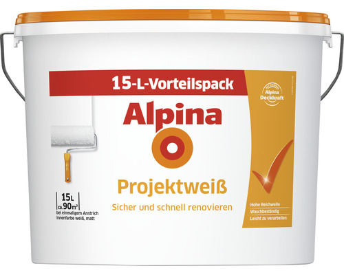 Alpina Wandfarbe Projektweiss 15 l