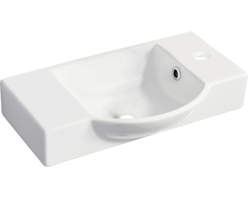 form&style Waschtisch FELINA 54,5 cm weiß Ablage links 82202 Keramik Handwaschbecken