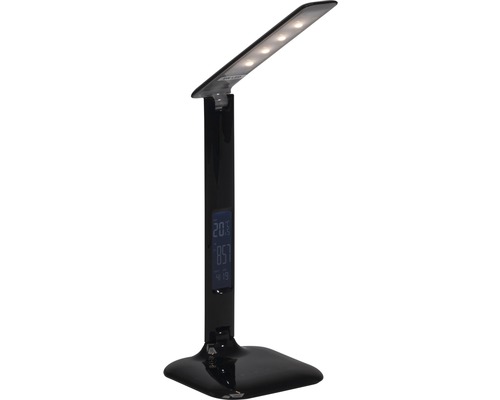 Schwarze LED-Tischleuchte mit Display