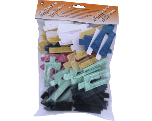 Nivelierkeile Mischpackung 1-6 mm Beutel 60 Stück Packung Nivellierkeile in verschiedenen Stärken