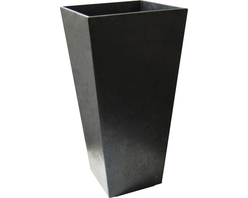 Pflanzvase recyceltes Kautschuk 35x35x70 cm schwarz inkl. Erdbewässerungssystem