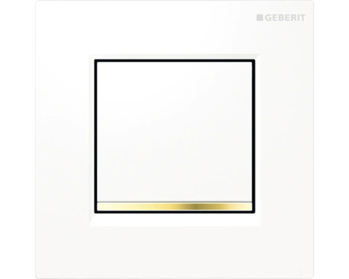 Urinalsteuerung GEBERIT Typ 30 pneumatisch Platte weiß glänzend / Dekorstreifen gold 116.017.KK.1