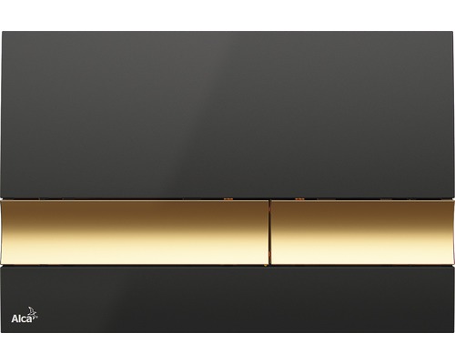 Betätigungsplatte Alca basic Platte schwarz glänzend / Taster gold matt M1728-5