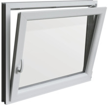 Kellerfenster Dreh-Kipp Kunststoff RAL 9016 verkehrsweiß 800x600 mm DIN Rechts (2-fach verglast)-thumb-1