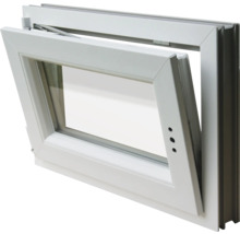 Kellerfenster Dreh-Kipp Kunststoff RAL 9016 verkehrsweiß 600x400 mm DIN Links (2-fach verglast)-thumb-3