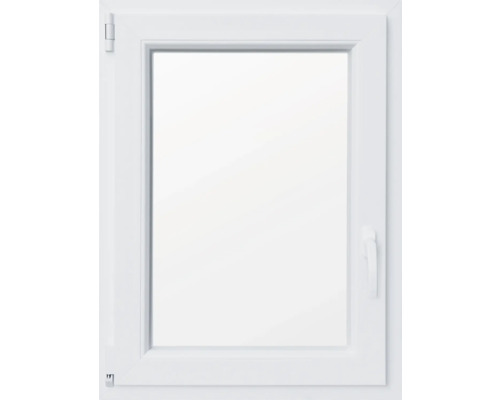 Kellerfenster Dreh-Kipp Kunststoff RAL 9016 verkehrsweiß 600x800 mm DIN Links (2-fach verglast)