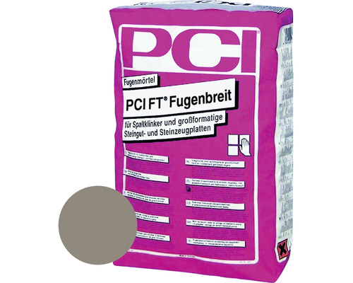 PCI FT® Fugenbreit Fugenmörtel für großformatige Steingut- und Steinzeugplatten zementgrau 25 kg