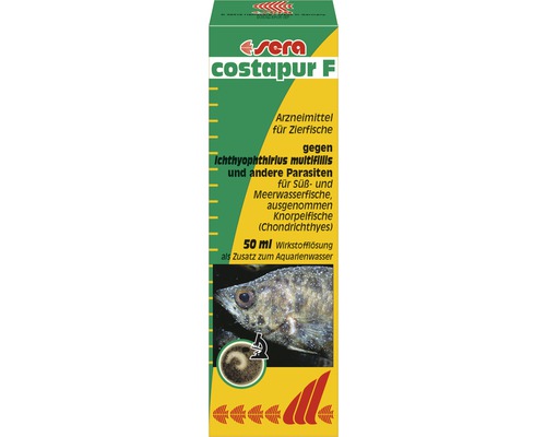 Arzneimittel sera costapur F 50 ml gegen Ichthyophthirius multifiliis (Ichtyo) und andere einzellige Hautparasiten, Arzneimittel sera costapur F 50 ml gegen Ichthyophthirius multifiliis (Ichtyo) und andere einzellige Hautparasiten,