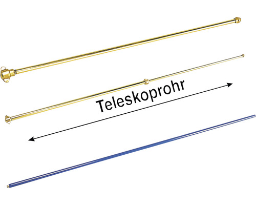 GLORIA Messing-Teleskop-Verlängerungsrohr stufenlos 1 m auf 2 m