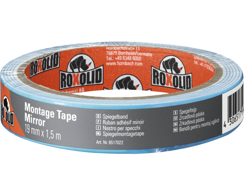 ROXOLID Spiegelklebeband Montageband weiß 19 mm x 1,5 m Roxolid Spiegel Montageband 19 Millimeter mal 1,5 Meter