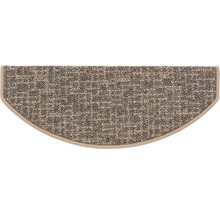 Halbrunde Stufenmatte aus Textil mit melierter Optik