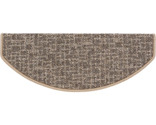 Halbrunde Stufenmatte aus Textil mit melierter Optik