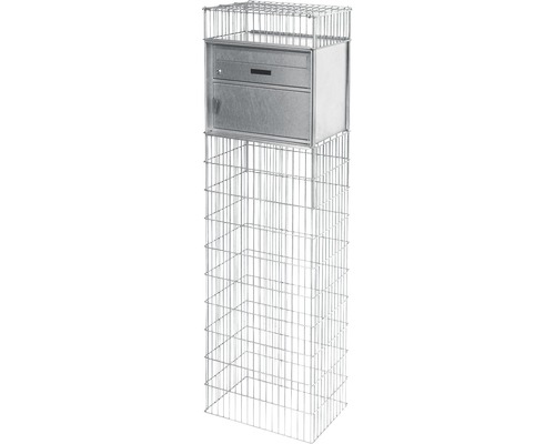 Briefkasten Gabione bellissa Splügen 1 44 x 31 x 143 cm Briefkasten mit Zeitungsfach und Drahtgestell