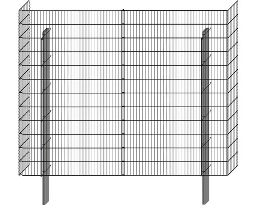 Basisbausatz bellissa Mauersystem limes 23 227 x 180 cm Doppelstabmattenzaun mit Zaunpfosten