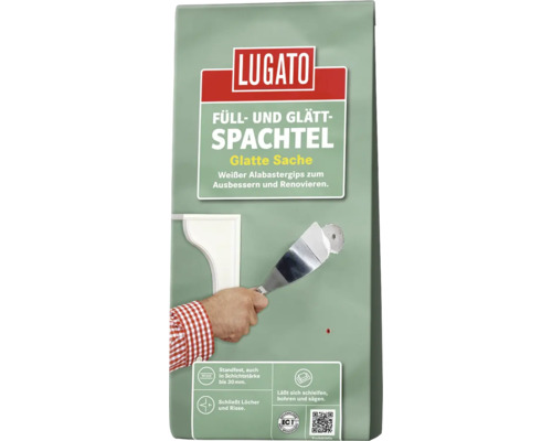 Lugato Füllspachtel/Glättspachtel Glatte Sache weiß 5 kg Lugato Füll- und Glättspachtel Sack zur Reparatur von Wänden