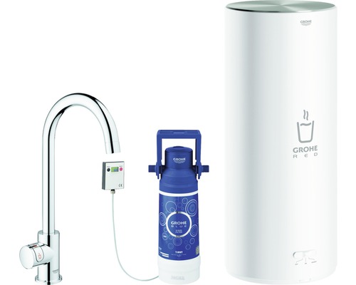 GROHE Küchenarmatur mit Filterfunktion und Kochend heißes Wasser GROHE RED chrom 30080001-0