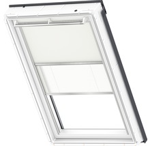 VELUX Vorteils-Set Verdunkelungsrollo uni hellbeige und Faltstore Plissee weiß manuell Rahmen aluminium DFD CK06 1085S
