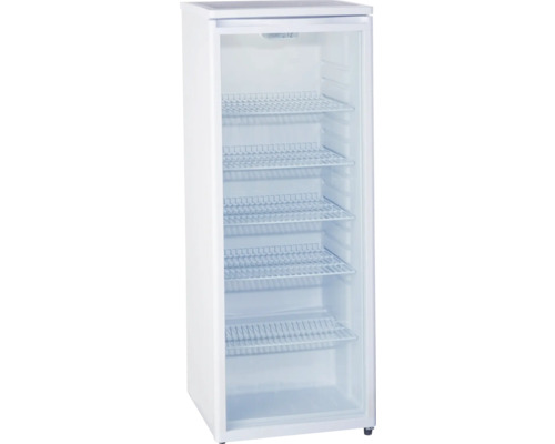 Getränkekühlschrank mit Glastür und mehreren Regalböden