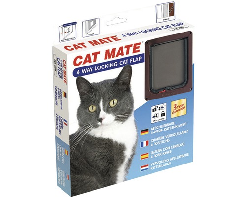 Katzenklappe Cat Mate 4-Wege 165 x 174 mm braun