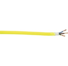 Gelbes Elektrokabel mit freiliegenden Adern