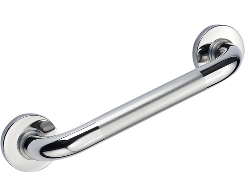 RIDDER Haltegriff Sam mit rutschhemmender Grifffläche 30 cm edelstahl poliert Haltegriff aus Metall für Badezimmer